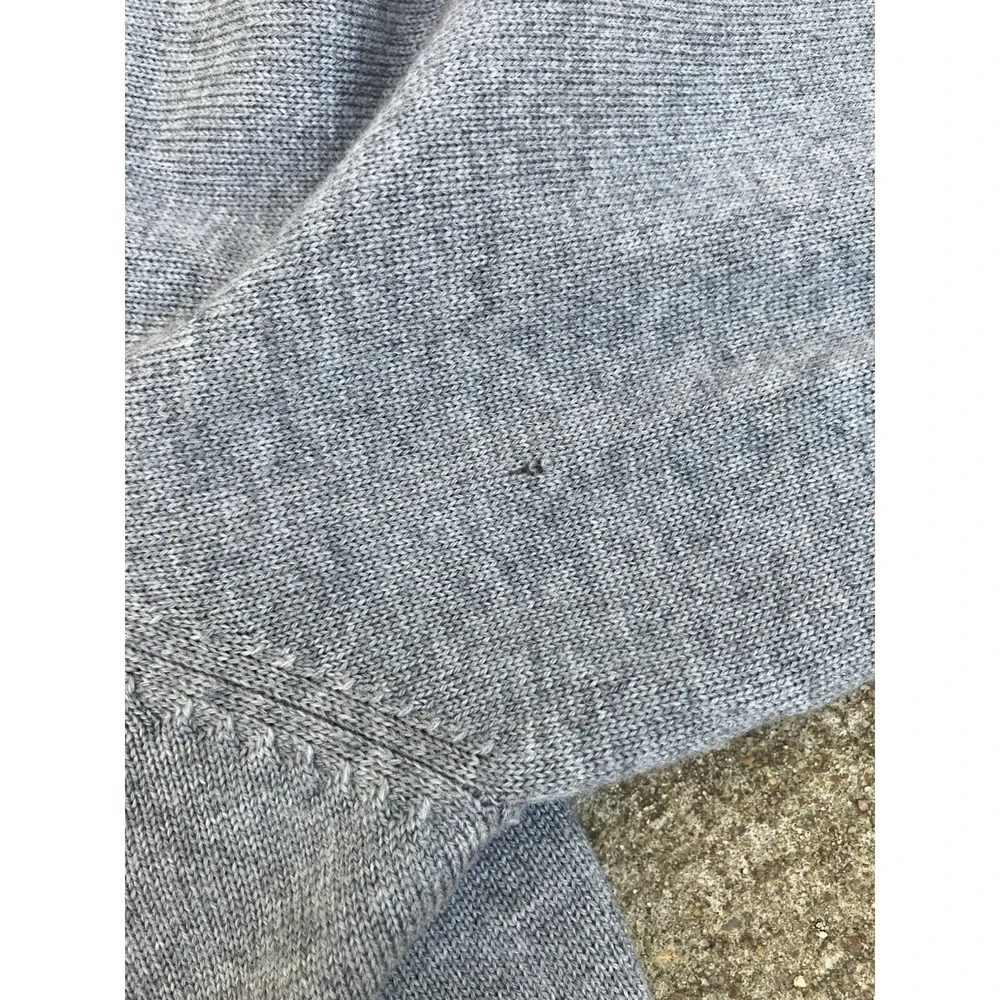 Fairway & Greene Mens L Italian Merino Wool Heather Grey 1/4 Zip Sweater Golf